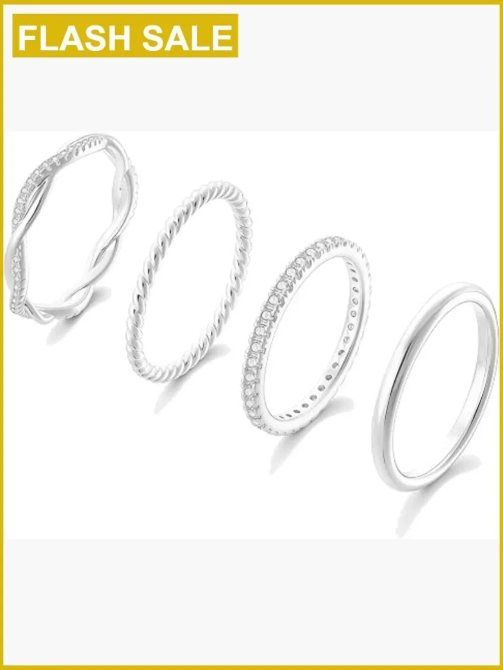 Dainty 14K Gold Plated Stacking Rings Set Cubic Zirconia Thin Ring Trendy